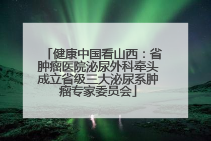 健康中国看山西：省肿瘤医院泌尿外科牵头成立省级三大泌尿系肿瘤专家委员会
