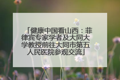 健康中国看山西：菲律宾专家学者及大同大学教授前往大同市第五人民医院参观交流