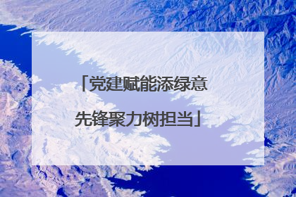 党建赋能添绿意 先锋聚力树担当