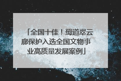 全国十佳！蜀道翠云廊保护入选全国文物事业高质量发展案例