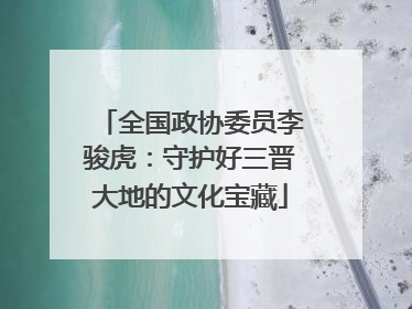 全国政协委员李骏虎：守护好三晋大地的文化宝藏