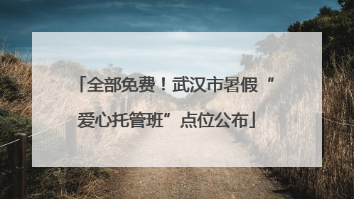 全部免费！武汉市暑假“爱心托管班”点位公布