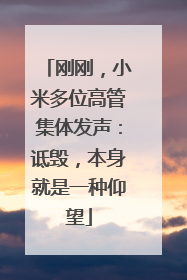 刚刚，小米多位高管集体发声：诋毁，本身就是一种仰望