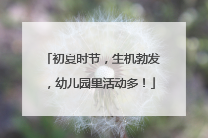 初夏时节，生机勃发，幼儿园里活动多！