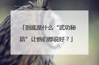到底是什么“武功秘籍”让他们都说好？