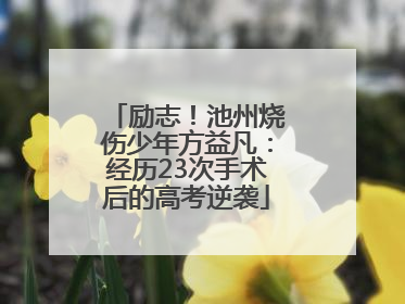 励志！池州烧伤少年方益凡：经历23次手术后的高考逆袭