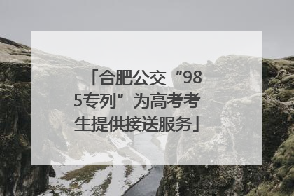 合肥公交“985专列”为高考考生提供接送服务