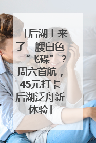 后湖上来了一艘白色“飞碟”？周六首航，45元打卡后湖泛舟新体验