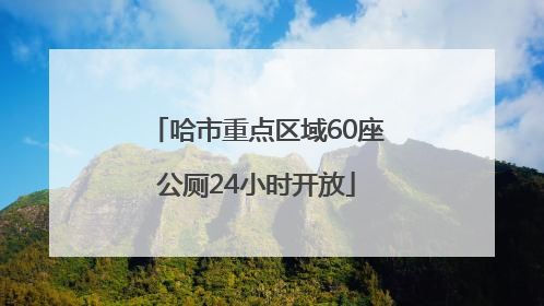 哈市重点区域60座公厕24小时开放