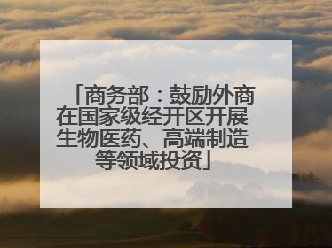 商务部：鼓励外商在国家级经开区开展生物医药、高端制造等领域投资
