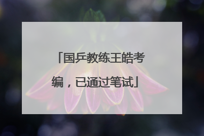国乒教练王皓考编，已通过笔试