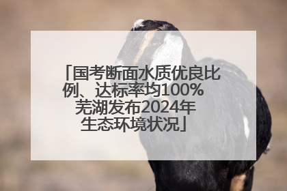 国考断面水质优良比例、达标率均100% 芜湖发布2024年生态环境状况
