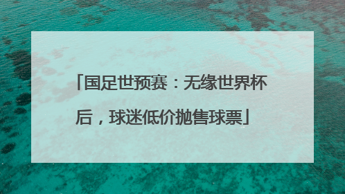 国足世预赛：无缘世界杯后，球迷低价抛售球票