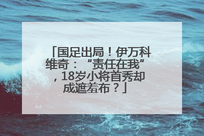 国足出局！伊万科维奇：“责任在我”，18岁小将首秀却成遮羞布？