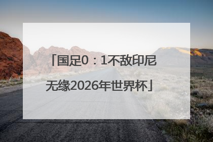 国足0：1不敌印尼 无缘2026年世界杯
