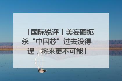 国际锐评丨美妄图扼杀“中国芯”过去没得逞，将来更不可能