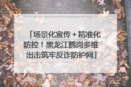 场景化宣传＋精准化防控！黑龙江鹤岗多维出击筑牢反诈防护网