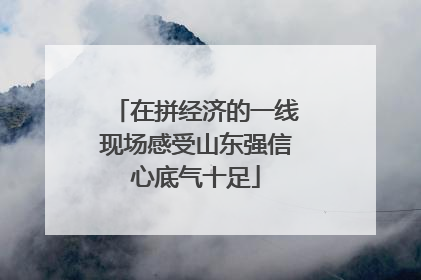 在拼经济的一线现场感受山东强信心底气十足