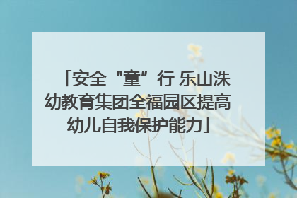 安全“童”行 乐山洙幼教育集团全福园区提高幼儿自我保护能力