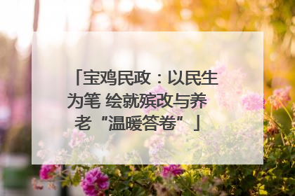宝鸡民政：以民生为笔 绘就殡改与养老“温暖答卷”