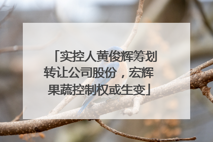 实控人黄俊辉筹划转让公司股份，宏辉果蔬控制权或生变