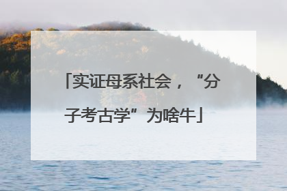 实证母系社会，“分子考古学”为啥牛