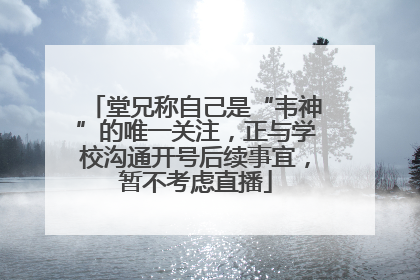 堂兄称自己是“韦神”的唯一关注，正与学校沟通开号后续事宜，暂不考虑直播