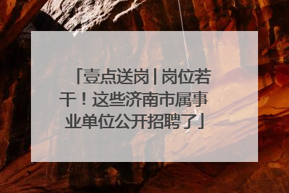 壹点送岗│岗位若干！这些济南市属事业单位公开招聘了