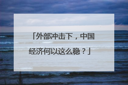 外部冲击下，中国经济何以这么稳？