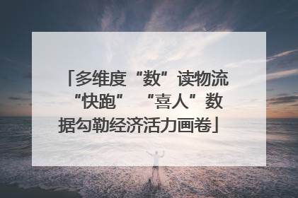 多维度“数”读物流“快跑” “喜人”数据勾勒经济活力画卷
