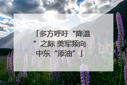 多方呼吁“降温”之际 美军频向中东“添油”