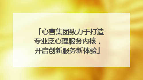 心言集团致力于打造专业泛心理服务内核，开启创新服务新体验