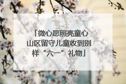 微心愿照亮童心 山区留守儿童收到别样“六一”礼物