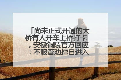 尚未正式开通的大桥有人开车上桥打卡，安徽铜陵官方回应：不服管劝擅自进入，已采取措施