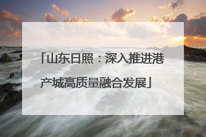 山东日照：深入推进港产城高质量融合发展