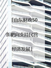 山东财政50条靶向支持民营经济发展