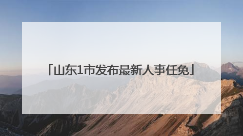 山东1市发布最新人事任免