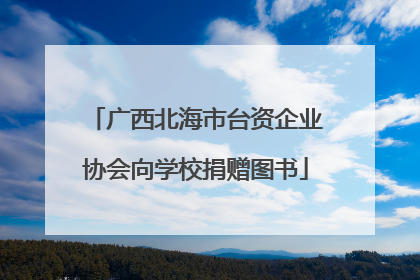 广西北海市台资企业协会向学校捐赠图书