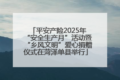 平安产险2025年“安全生产月”活动暨“乡风文明”爱心捐赠仪式在菏泽单县举行