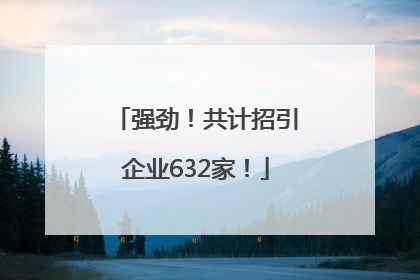 强劲！共计招引企业632家！