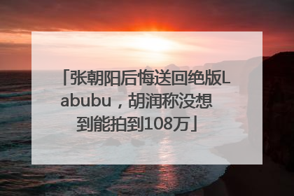 张朝阳后悔送回绝版Labubu，胡润称没想到能拍到108万