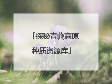 探秘青藏高原种质资源库