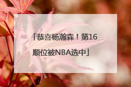 恭喜杨瀚森！第16顺位被NBA选中