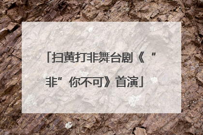 扫黄打非舞台剧《“非”你不可》首演