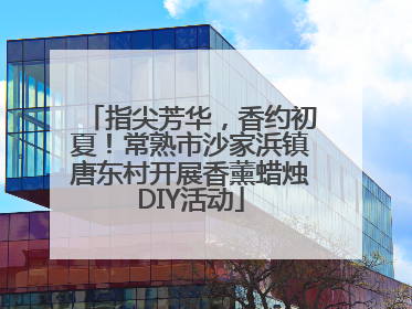 指尖芳华，香约初夏！常熟市沙家浜镇唐东村开展香薰蜡烛DIY活动
