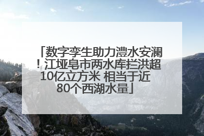 数字孪生助力澧水安澜！江垭皂市两水库拦洪超10亿立方米 相当于近80个西湖水量