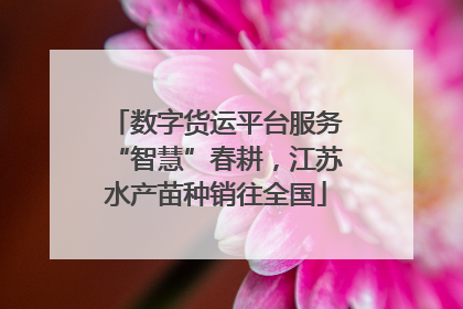 数字货运平台服务“智慧”春耕，江苏水产苗种销往全国