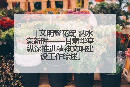 文明繁花绽 汭水漾新晖——甘肃华亭纵深推进精神文明建设工作综述