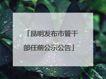 昆明发布市管干部任前公示公告