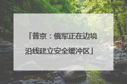普京：俄军正在边境沿线建立安全缓冲区